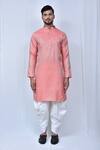 Buy_Adara Khan_Peach Sequin Embroidered Kurta Set_Online_at_Aza_Fashions