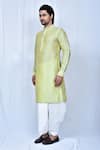 Buy_Arihant Rai Sinha_Green Art Silk Plain Straight Kurta Dhoti Pant Set 