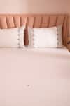 La Paloma_White 100% Cotton Embroidered Star Bedsheet Set _Online_at_Aza_Fashions