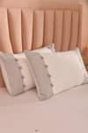 Shop_La Paloma_White 100% Cotton Embroidered Star Bedsheet Set _Online_at_Aza_Fashions