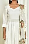 Shop Adara Khan Off White Cotton Hand Block Printed Floral Motifs V Anarkali Set With Dupatta Online at Aza Fashions Shop_Adara Khan_Off White Cotton Hand Block Printed Floral Motifs V Anarkali Set With Dupatta_Online_at_Aza_Fashions