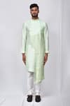 Shop_Adara Khan_Green Art Silk Solid Kurta Set_Online_at_Aza_Fashions