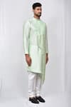 Adara Khan_Green Art Silk Solid Kurta Set_at_Aza_Fashions
