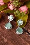 Buy_Nazaakat By Samara Singh_Silver Plated Stones Embellished Tear Drop Earrings_Online_at_Aza_Fashions