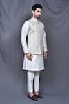 Shop_Arihant Rai Sinha_Cream Bundi And Kurta Silk Blend Embroidered Sequin Work & Set 