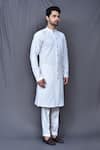 Buy_Arihant Rai Sinha_White Kurta Cotton Embroidered Thread Work And Pant Set 