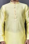 Buy_Arihant Rai Sinha_Yellow Kurta Silk Blend Plain And Contrast Pant Set _Online_at_Aza_Fashions