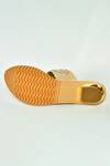 Nayaab by Aleezeh_Brown Leather Bead And Mirror Embellished Kolhapuri Heels_at_Aza_Fashions