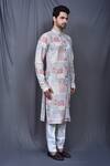 Buy_Arihant Rai Sinha_Multi Color Kurta Cotton Embroidered Geometric Thread Work And Contrast Pant Set 