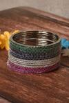 Buy_Nazaakat By Samara Singh_Multi Color Stone Studded Bangles - Set Of 16_Online_at_Aza_Fashions