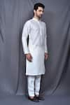 Buy_Arihant Rai Sinha_Off White Kurta Silk Blend Plain And Pant Set 