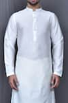 Arihant Rai Sinha_White Kurta Silk Blend Plain And Pant Set _at_Aza_Fashions