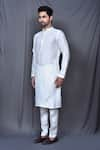 Shop_Arihant Rai Sinha_White Kurta Silk Blend Plain And Pant Set _Online_at_Aza_Fashions