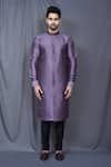 Shop_Arihant Rai Sinha_Purple Kurta Silk Blend Cuff Sleeve And Pant Set _Online_at_Aza_Fashions