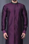 Arihant Rai Sinha_Purple Kurta Silk Blend Plain And Black Pant Set _at_Aza_Fashions