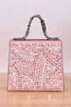 Soniya G_Pink Pearls, Sequins Embellished Rectangle Shaped Clutch_Online_at_Aza_Fashions