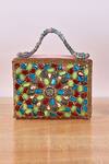 Soniya G_Multi Color Embellished Crystal Rectangle Shaped Clutch_Online_at_Aza_Fashions