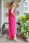 Style Junkiie_Pink Double Georgette Ornamentation Jumpsuit  _Online_at_Aza_Fashions