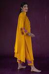 Buy Kacha Tanka Yellow Cotton Satin Applique Floral Round Neck Hand Embroidered Kurta Set Online at Aza Fashions Buy_Kacha Tanka_Yellow Cotton Satin Applique Floral Round Neck Hand Embroidered Kurta Set _Online_at_Aza_Fashions