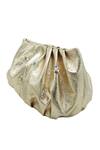 TROV_Gold Embellished Lex Metallic Leather Bag _Online_at_Aza_Fashions