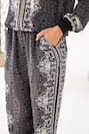 Shop_Chhavvi Aggarwal_Black Crepe Printed Floret Mandarin Collar Jacket And Joggers Set _Online_at_Aza_Fashions