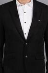 Soniya G_Black Wool And Tweed Lapel Collar Blazer _at_Aza_Fashions