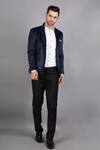 Soniya G_Blue Wool And Tweed Woven Paisley & Floral Pattern Blazer For Men_Online_at_Aza_Fashions