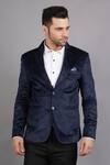 Buy_Soniya G_Blue Wool And Tweed Woven Paisley & Floral Pattern Blazer For Men_Online_at_Aza_Fashions