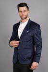 Shop_Soniya G_Blue Wool And Tweed Woven Paisley & Floral Pattern Blazer For Men_Online_at_Aza_Fashions