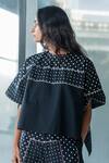 Buy_Leh Studios_Black Cotton Embroidery Round Neck Handkerchief T-shirt_Online_at_Aza_Fashions