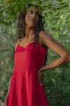 Shop_Vanaras_Pink Organic Cotton V Neck Roja Maxi Dress  _Online_at_Aza_Fashions