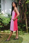 Buy_Vanaras_Pink Organic Cotton V Neck Nila Reversible Slip Dress  