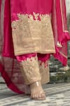 Buy_Sheela Suthar_Pink Gajji Silk Embroidery Zardozi Boat Neck Sleeve Kurta Set _Online_at_Aza_Fashions