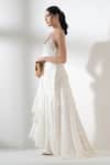 AMRTA by GUNEET KONDAL_Ivory Shell 100% Viscose Pattern Floral Halter Tiered Maxi Dress _Online_at_Aza_Fashions