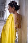 Sheela Suthar_Gold Embroidered Zardozi And Dori Work Border Saree With Running Blouse _at_Aza_Fashions