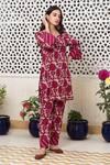 Shop_Rivaaj Clothing_Magenta Garden Block Print Kurta And Pant Set _Online_at_Aza_Fashions