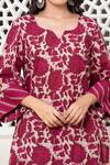 Rivaaj Clothing_Magenta Garden Block Print Kurta And Pant Set _at_Aza_Fashions