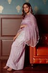 Buy_Lahario_Purple Kurta Pure Silk Embroidered Sequin Round Threadwork Gharara Set_Online_at_Aza_Fashions