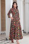 Buy_Rivaaj Clothing_Multi Color Floral Shirt Collar Maxi Dress _Online_at_Aza_Fashions