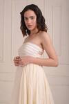 Shop_Shwetanga_Ivory Cotton Embroidery Square Neck Organic Cowl Draped Gown _Online_at_Aza_Fashions
