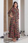 Shop_Rivaaj Clothing_Multi Color Floral Shirt Collar Maxi Dress _Online_at_Aza_Fashions