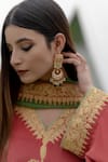 Buy_Daljit Sudan_Coral Kashmiri Tilla Embroidered Phiran Kurta Set_Online_at_Aza_Fashions