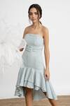 Buy_AMRTA by GUNEET KONDAL_Blue 100% Cotton Straight Capri Summer Tube Dress _Online_at_Aza_Fashions
