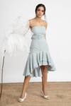 Shop_AMRTA by GUNEET KONDAL_Blue 100% Cotton Straight Capri Summer Tube Dress _Online_at_Aza_Fashions