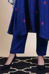 Shop_Bhusattva_Blue , Cotton, Organza Sequins, Zari, Beads, Floral Pattern Kurta Set _Online_at_Aza_Fashions