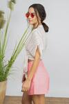 Buy_Amrta By Guneet Kondal_Ivory Cotton, Linen Beads V-neck Embroidered Crop Top And Shorts Set _Online_at_Aza_Fashions