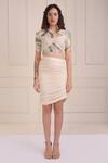 Shwetanga_Ivory Cotton Round Neck Printed Organic Crop Top And Skirt Set _Online_at_Aza_Fashions