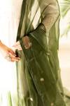 Cupid Cotton_Off White Silk, Cotton Embroidery, Beads Round Neck Yoke Anarkali Set _at_Aza_Fashions