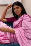 Buy_Cupid Cotton_Fuchsia Silk Cotton Tie Dye Round Pattern Saree With Blouse _Online_at_Aza_Fashions