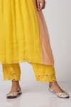 Buy_Label Mansi Nagdev_Peach Chanderi Pearls, Lace Round Neck Midhat A-line Kurta And Palazzo Set _Online_at_Aza_Fashions